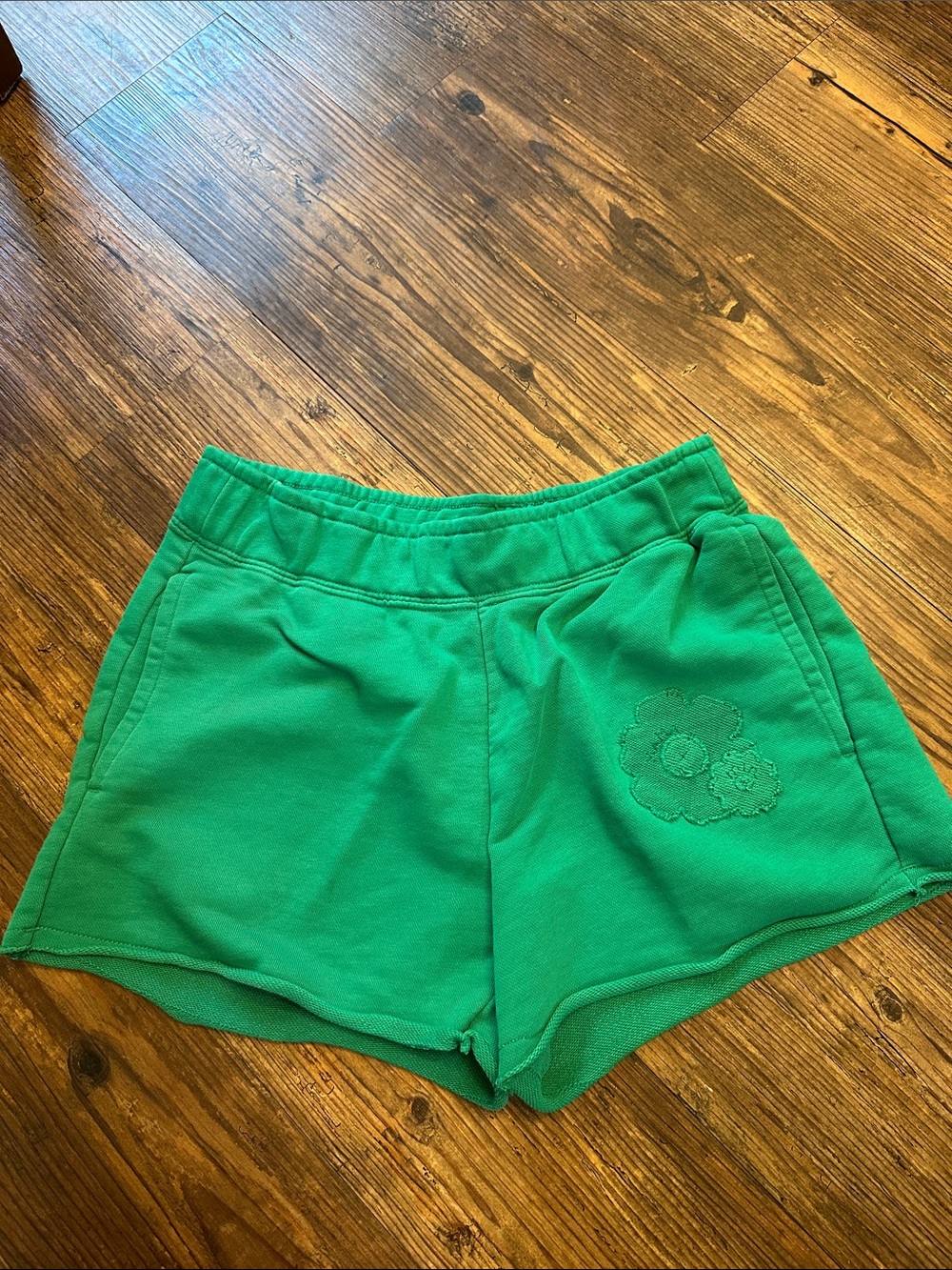 Nike Green Fleece Shorts with White Logo Tag